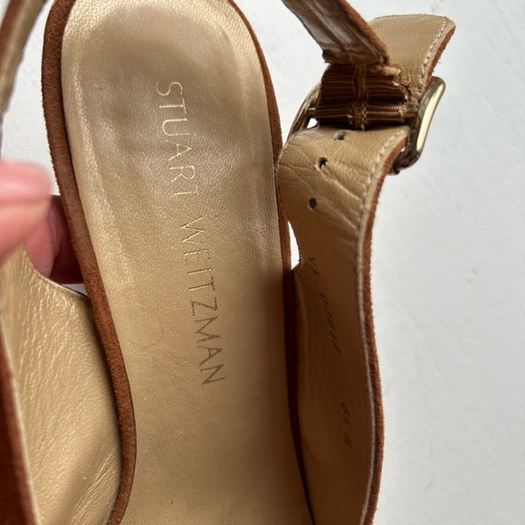 Stuart Weitzman Briwn Suede Slingbacks - Picture 4 of 8